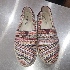 TOMS Multicolor Espadrille Flats Size 9 EUC